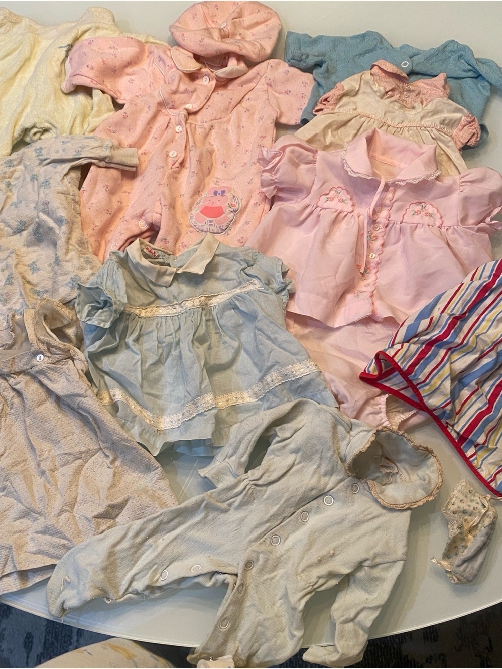 vintage 1960s Baby Clothes Lot Carters Curity Stretch Wear Dresses Rompers